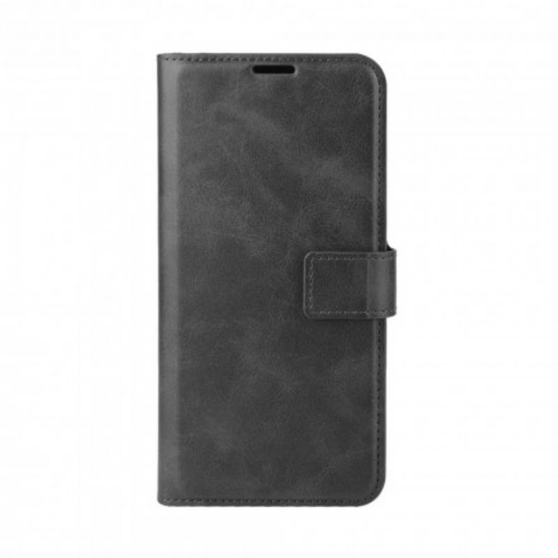 Capa Folio Para Oppo A15 Efeito De Couro Extremo Fino