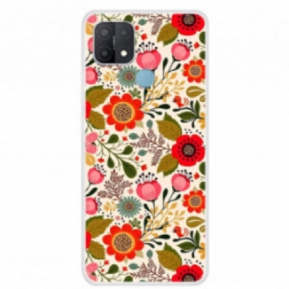 Capa Para Oppo A15 Tapeçaria Floral