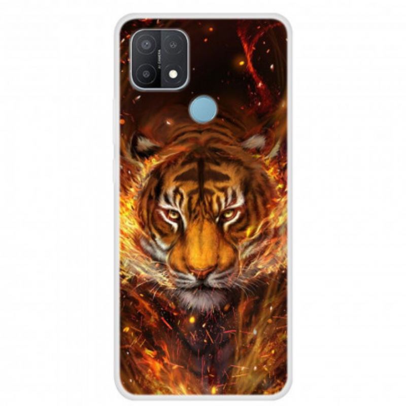 Capa Para Oppo A15 Tigre De Fogo