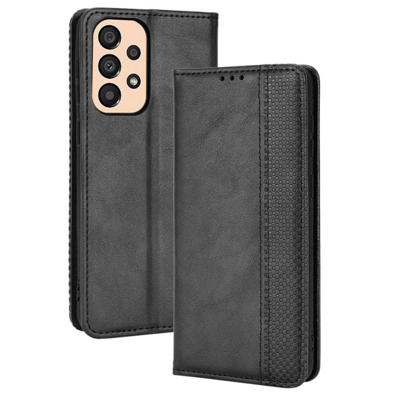 Capa De Celular Para Samsung Galaxy M23 5G Flip Efeito Couro Vintage Estilizado