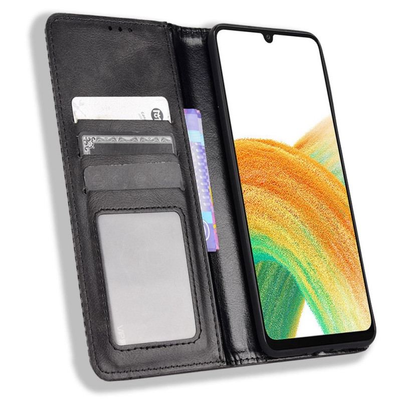 Capa De Celular Para Samsung Galaxy M23 5G Flip Efeito Couro Vintage Estilizado