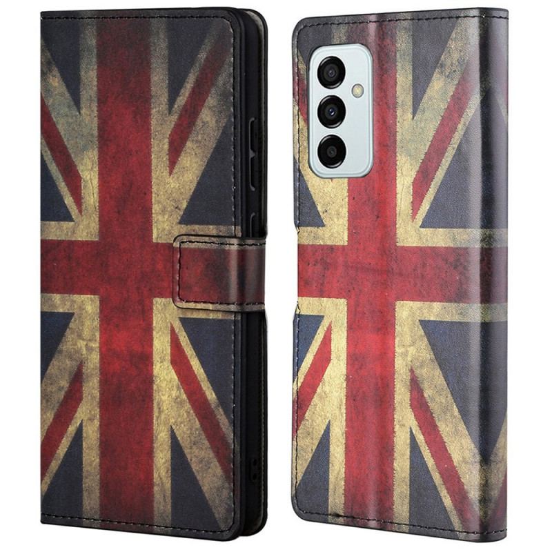 Capa De Couro Para Samsung Galaxy M23 5G Bandeira Inglesa