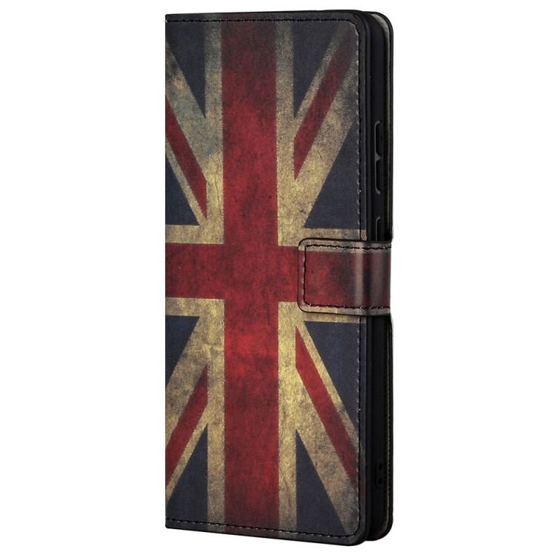 Capa De Couro Para Samsung Galaxy M23 5G Bandeira Inglesa