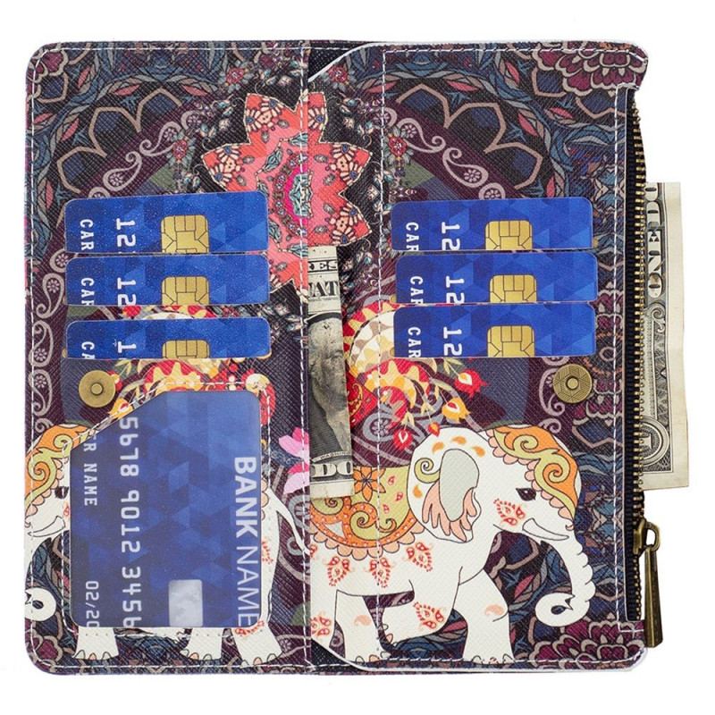 Capa De Couro Para Samsung Galaxy M23 5G Bolsa Elefante E Cordão