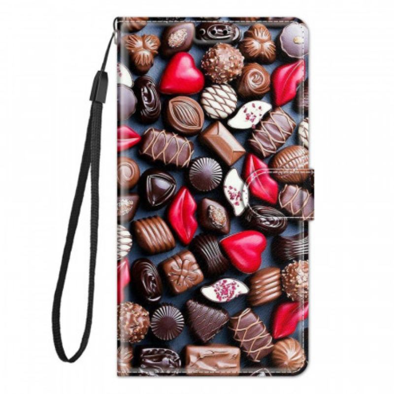 Capa De Couro Para Samsung Galaxy M23 5G Chocolates