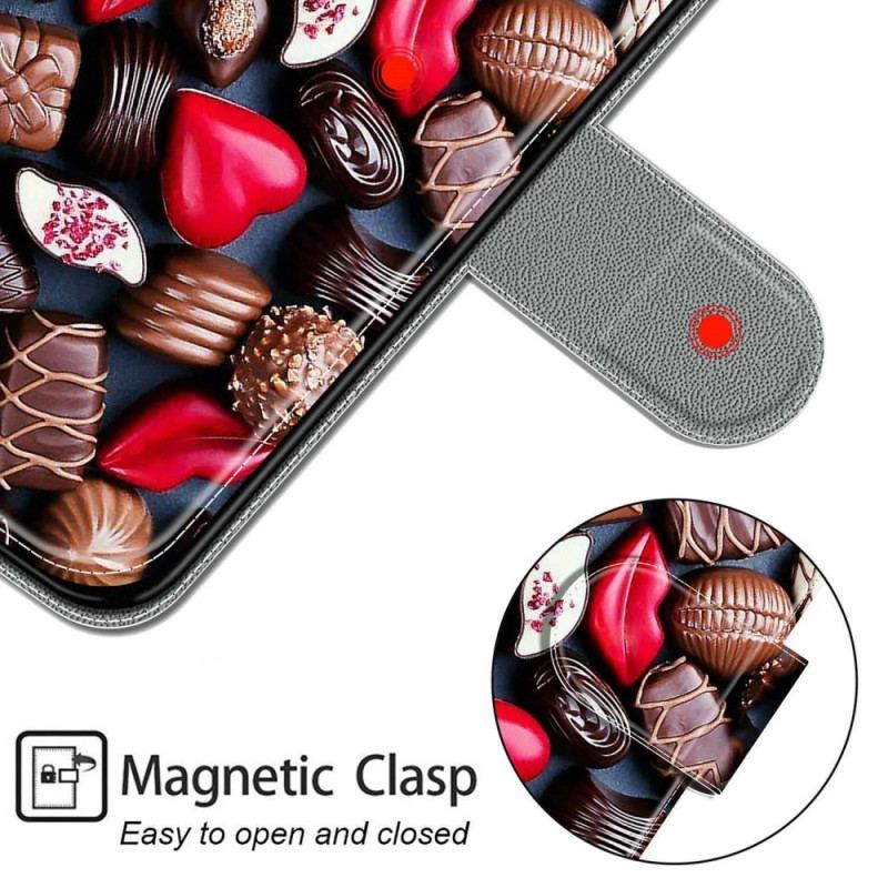 Capa De Couro Para Samsung Galaxy M23 5G Chocolates