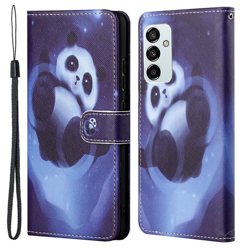 Capa De Couro Para Samsung Galaxy M23 5G De Cordão Strappy Panda