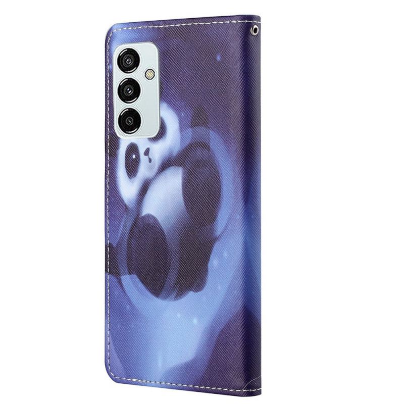 Capa De Couro Para Samsung Galaxy M23 5G De Cordão Strappy Panda