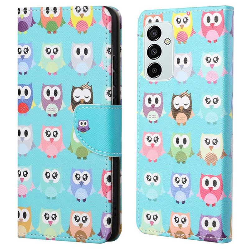 Capa De Couro Para Samsung Galaxy M23 5G Corujas