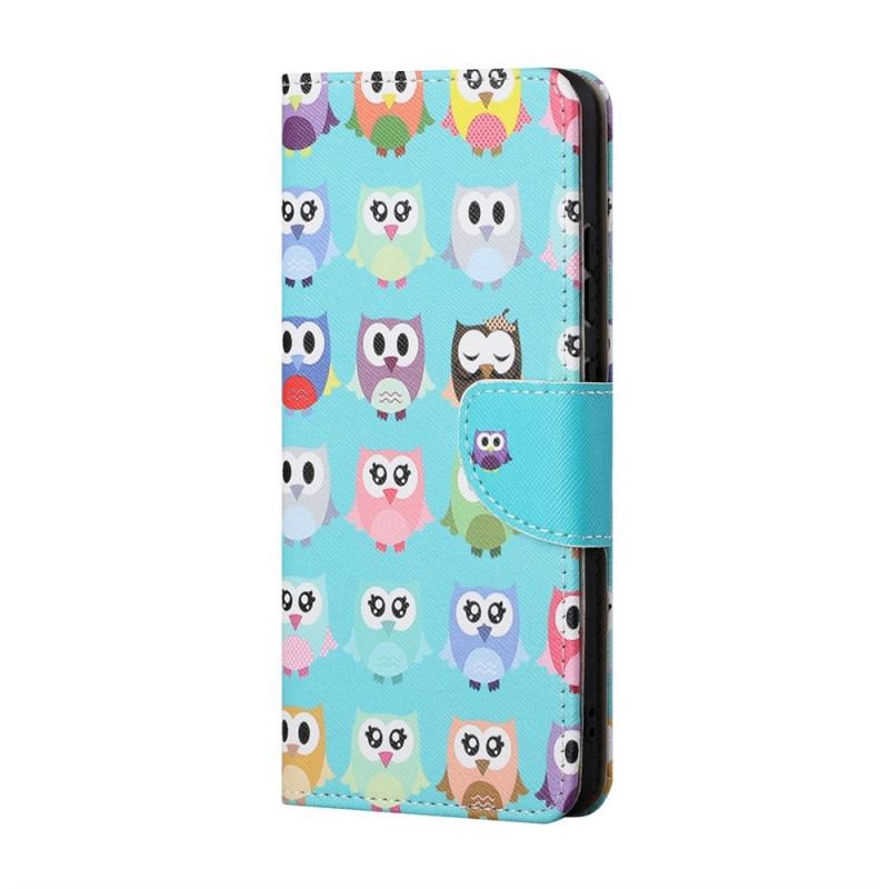 Capa De Couro Para Samsung Galaxy M23 5G Corujas