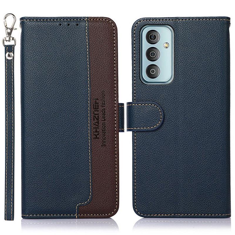 Capa De Couro Para Samsung Galaxy M23 5G Estilo Lichia Rfid Khazneh