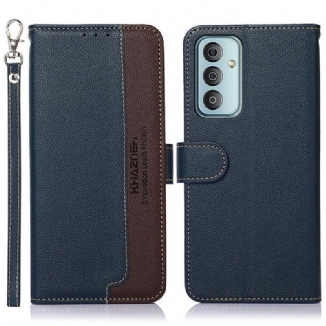 Capa De Couro Para Samsung Galaxy M23 5G Estilo Lichia Rfid Khazneh