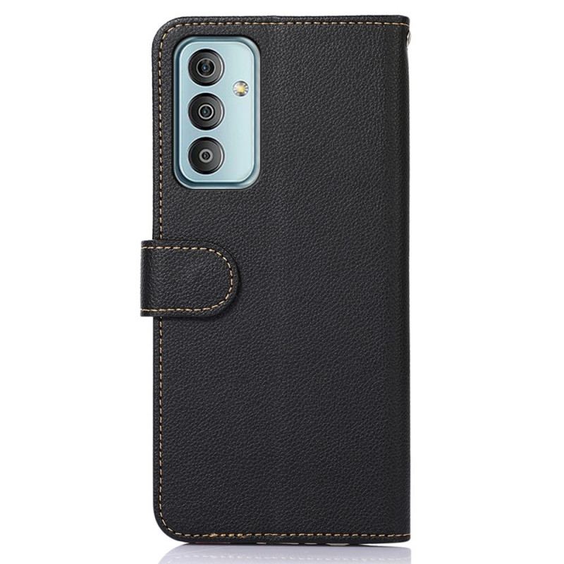 Capa De Couro Para Samsung Galaxy M23 5G Estilo Lichia Rfid Khazneh