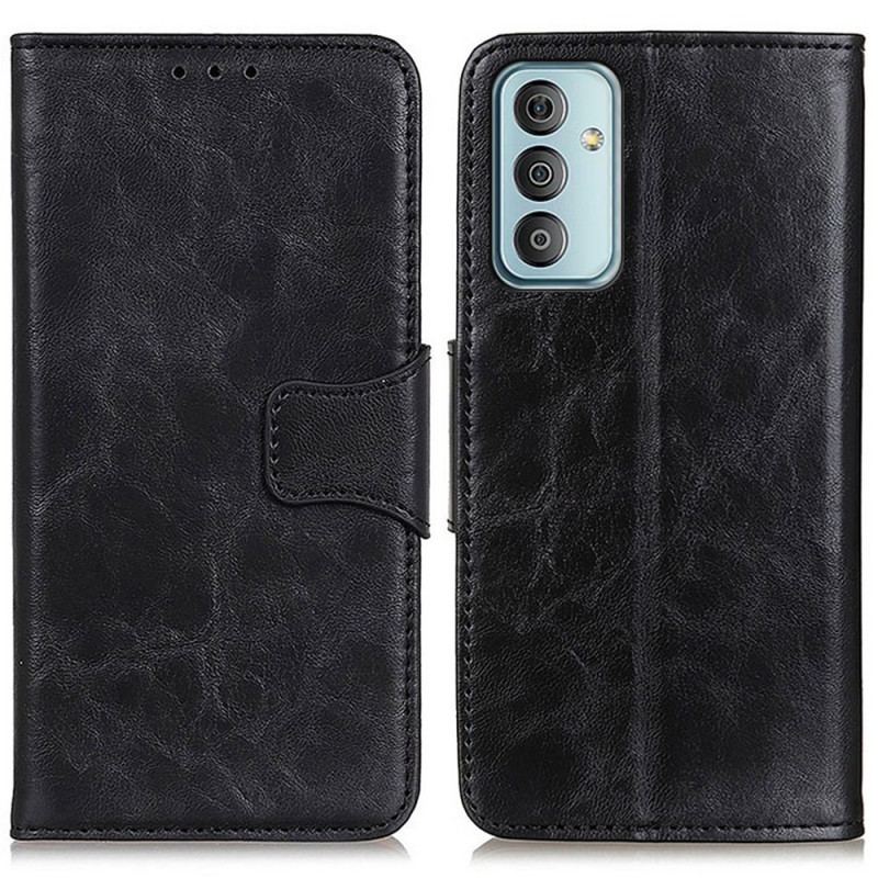 Capa De Couro Para Samsung Galaxy M23 5G Fecho Reversível De Couro Rachado