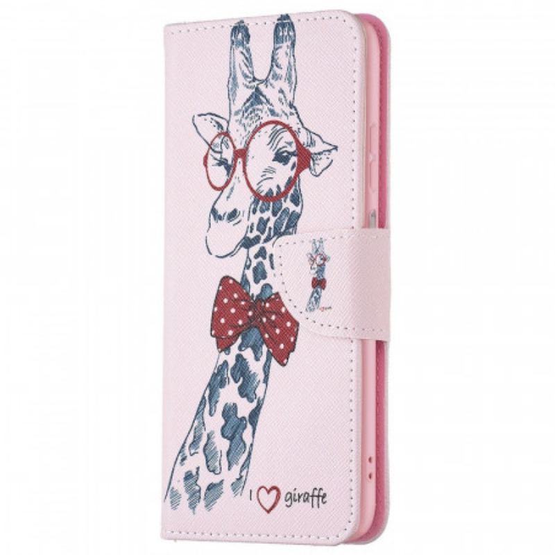 Capa De Couro Para Samsung Galaxy M23 5G Girafa Inteligente