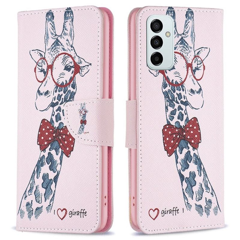 Capa De Couro Para Samsung Galaxy M23 5G Girafa Inteligente