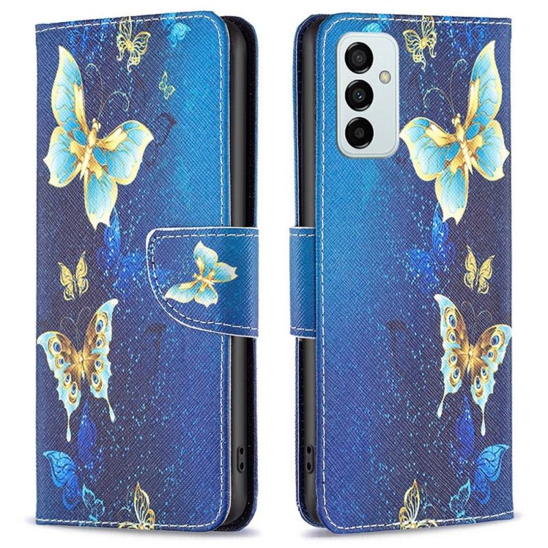 Capa De Couro Para Samsung Galaxy M23 5G Lindas Borboletas