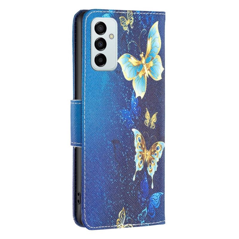 Capa De Couro Para Samsung Galaxy M23 5G Lindas Borboletas