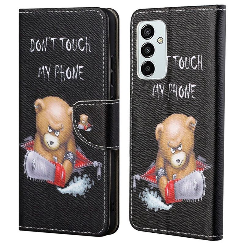 Capa De Couro Para Samsung Galaxy M23 5G Urso Não Toque No Meu Telefone