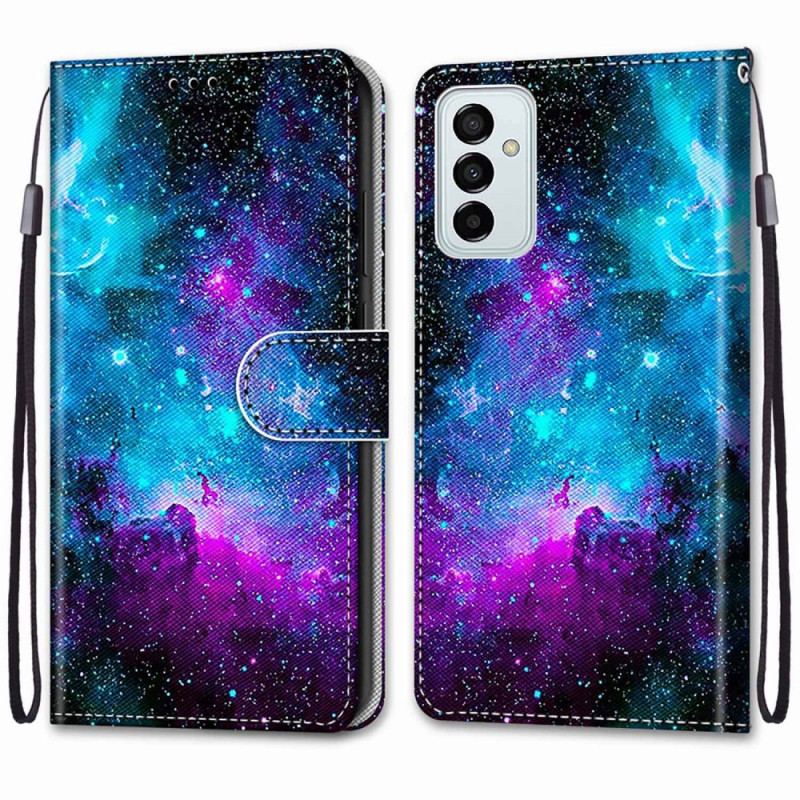 Capa Em Pele Para Samsung Galaxy M23 5G Céu Cósmico