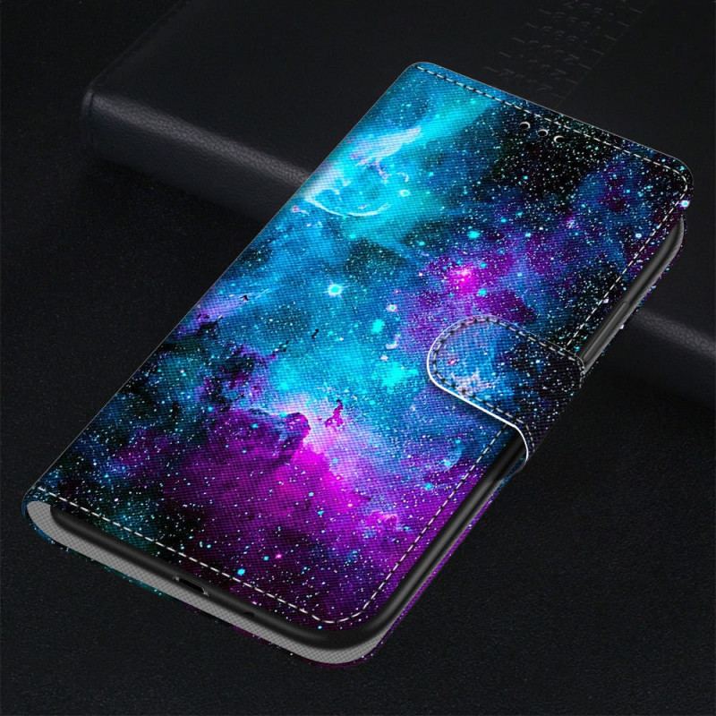 Capa Em Pele Para Samsung Galaxy M23 5G Céu Cósmico