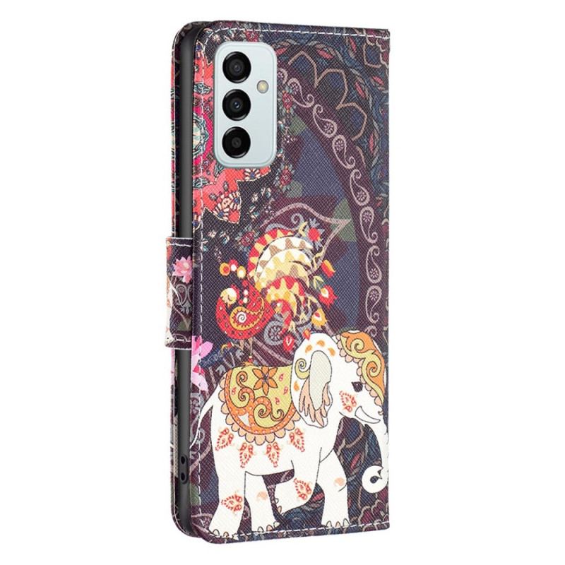 Capa Em Pele Para Samsung Galaxy M23 5G Elefante Tribal