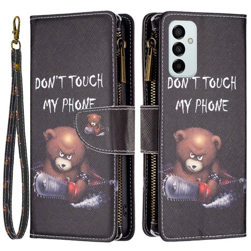 Capa Em Pele Para Samsung Galaxy M23 5G Urso Porta Moedas E Cordão