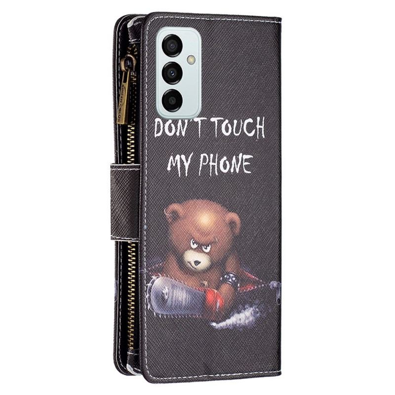 Capa Em Pele Para Samsung Galaxy M23 5G Urso Porta Moedas E Cordão