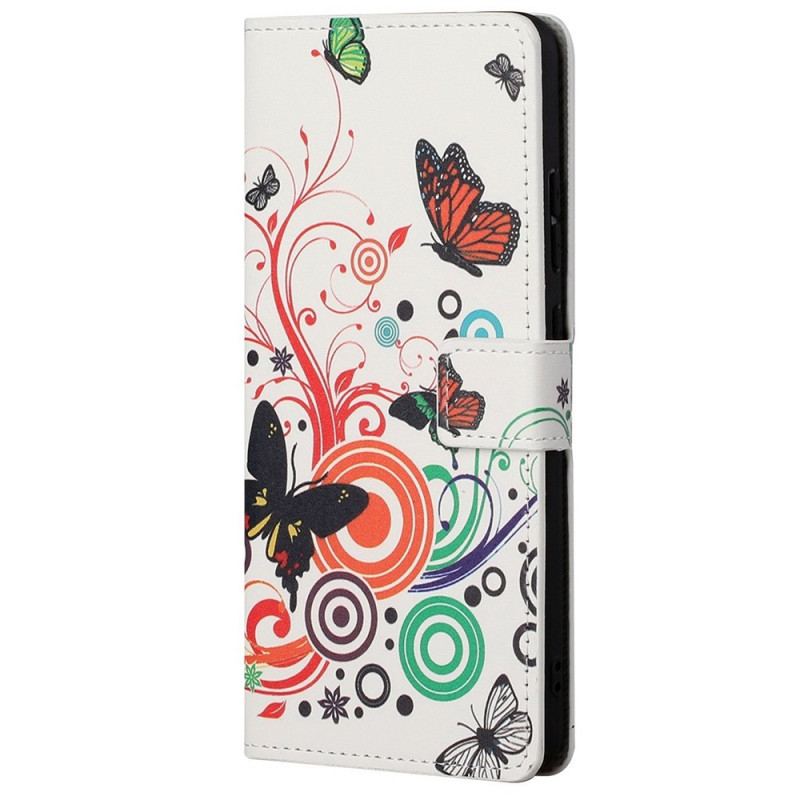 Capa Flip Para Samsung Galaxy M23 5G Borboletas Borboletas