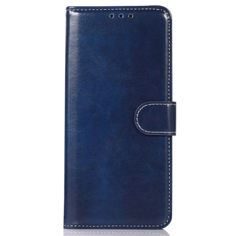 Capa Flip Para Samsung Galaxy M23 5G Costura De Couro Estilo