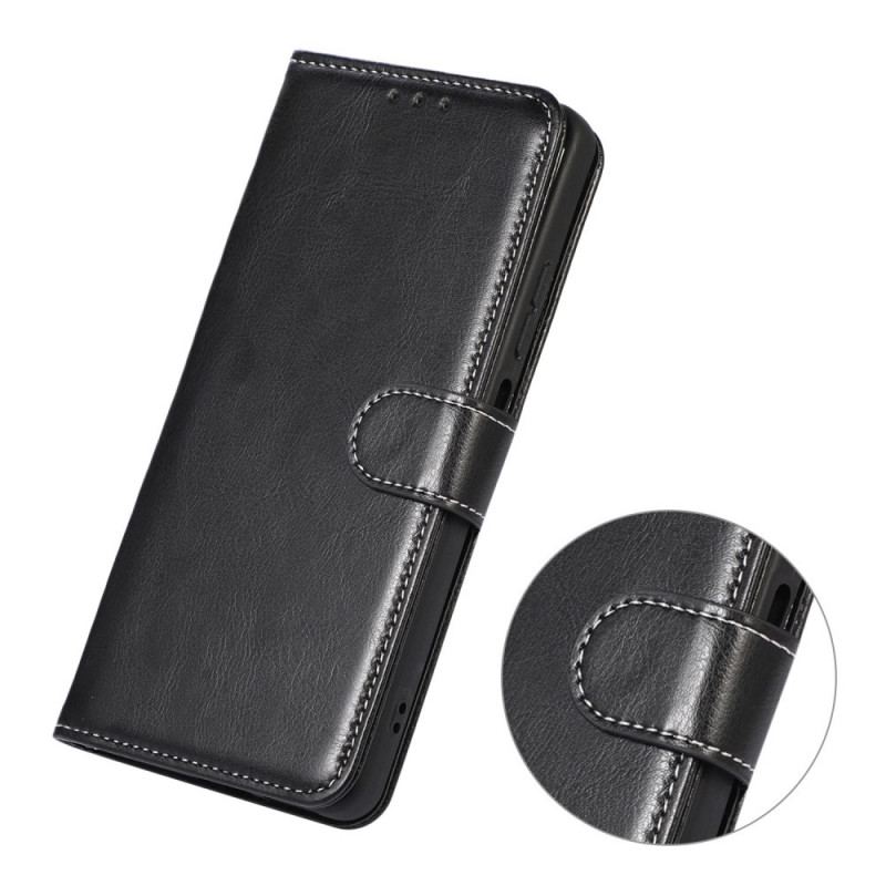 Capa Flip Para Samsung Galaxy M23 5G Costura De Couro Estilo