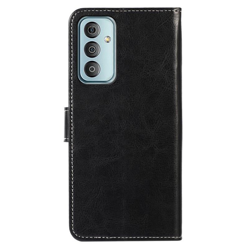 Capa Flip Para Samsung Galaxy M23 5G Costura De Couro Estilo