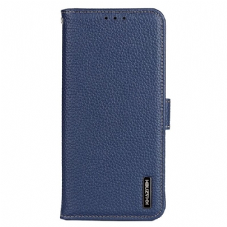 Capa Flip Para Samsung Galaxy M23 5G Couro Litchi Genuíno Khazneh