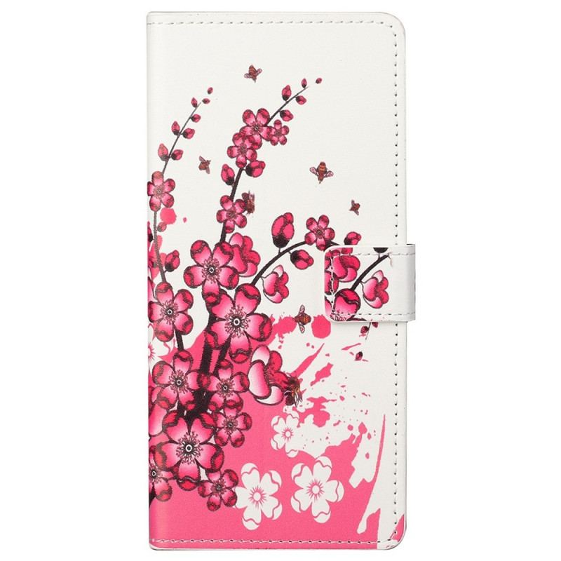 Capa Flip Para Samsung Galaxy M23 5G Flores Tropicais