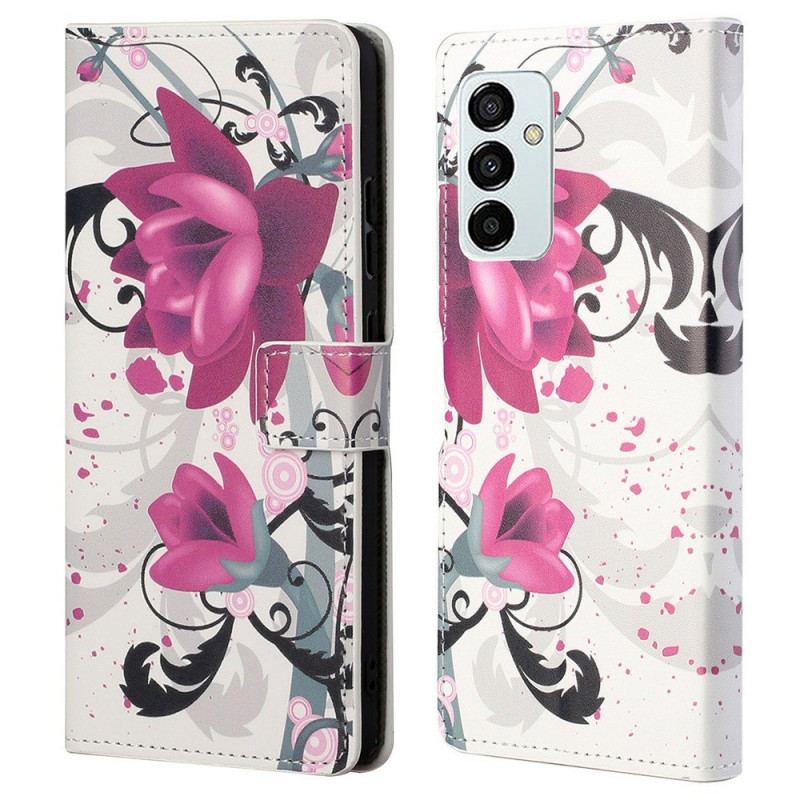 Capa Flip Para Samsung Galaxy M23 5G Flores Tropicais