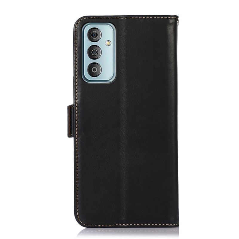 Capa Flip Para Samsung Galaxy M23 5G Função Rfid De Couro Genuíno