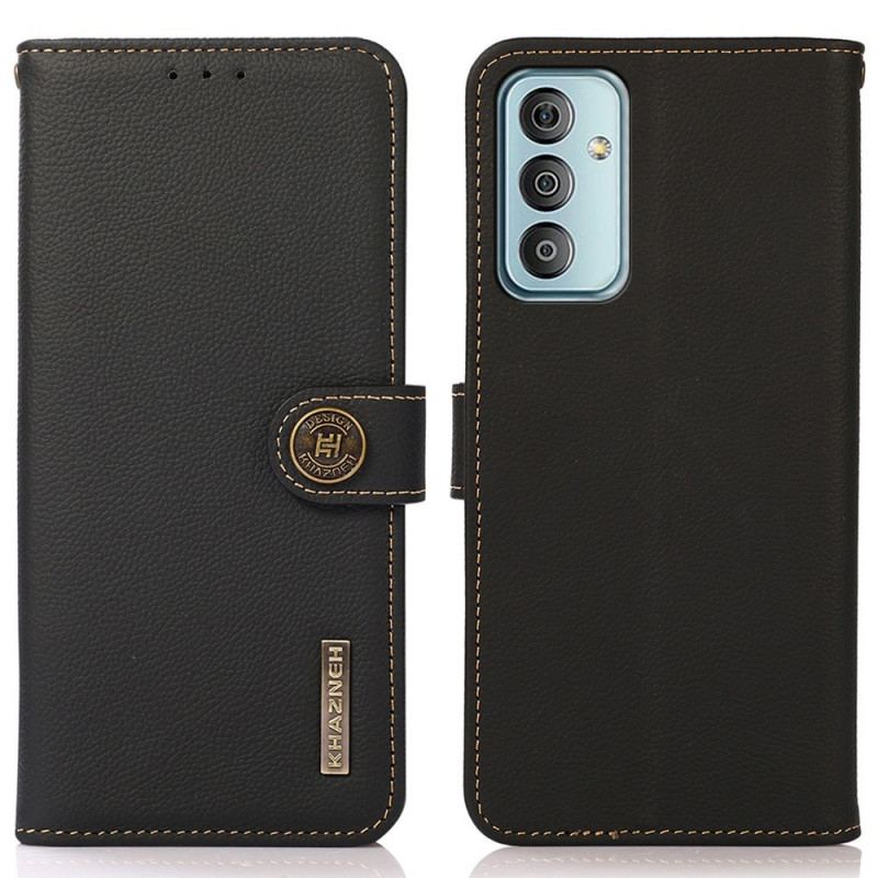 Capa Flip Para Samsung Galaxy M23 5G Khazneh Rfid Couro Genuíno