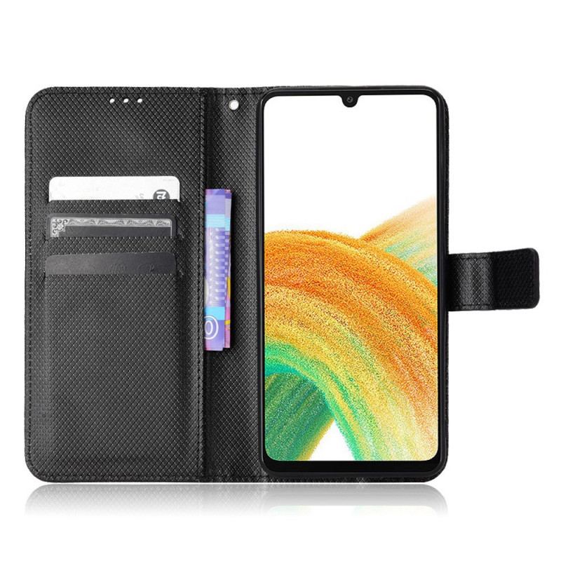 Capa Flip Para Samsung Galaxy M23 5G Padrão Texturizado Com Alça