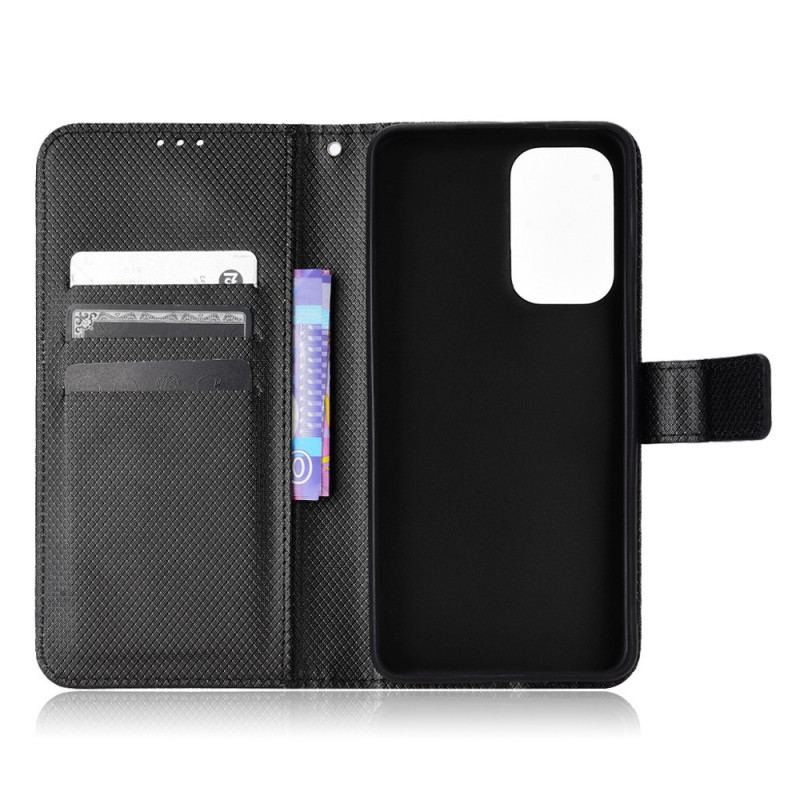 Capa Flip Para Samsung Galaxy M23 5G Padrão Texturizado Com Alça