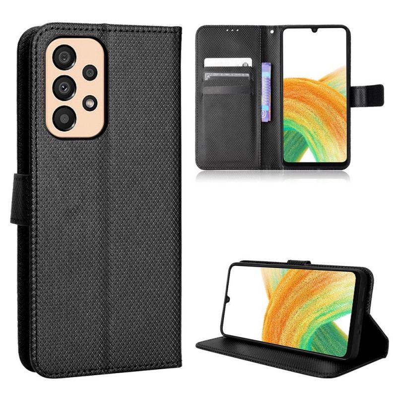 Capa Flip Para Samsung Galaxy M23 5G Padrão Texturizado Com Alça