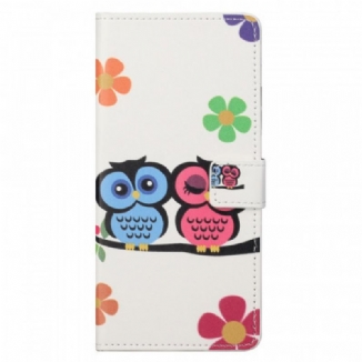 Capa Flip Para Samsung Galaxy M23 5G Par De Corujas