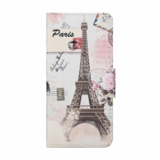 Capa Flip Para Samsung Galaxy M23 5G Torre Eiffel Antiga