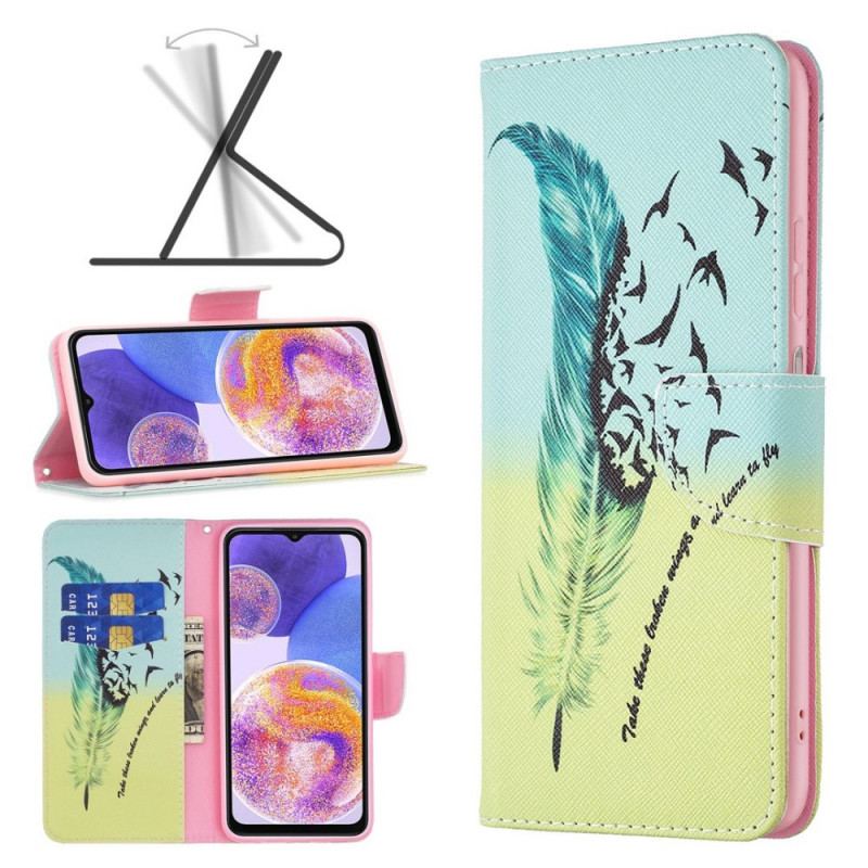 Capa Folio Para Samsung Galaxy M23 5G Aprender A Voar