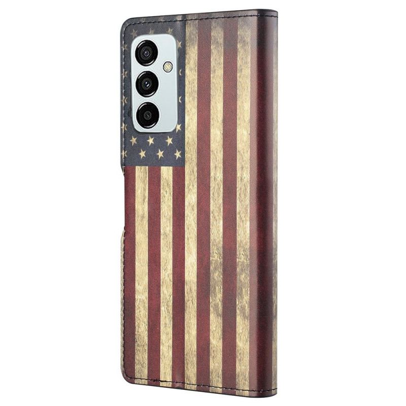 Capa Folio Para Samsung Galaxy M23 5G Bandeira Americana