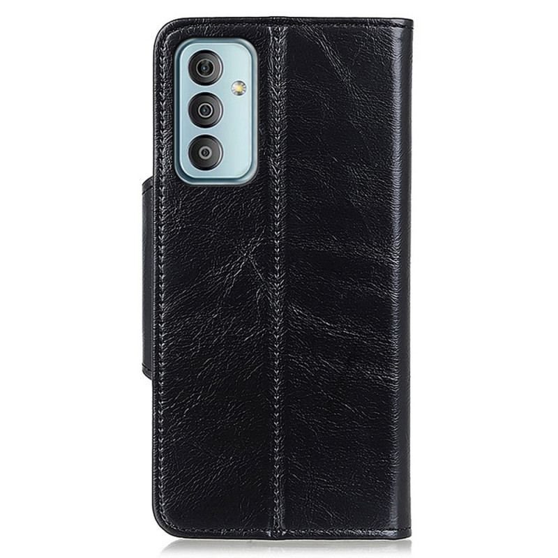 Capa Folio Para Samsung Galaxy M23 5G Botão Envernizado Imitação De Couro Khazneh