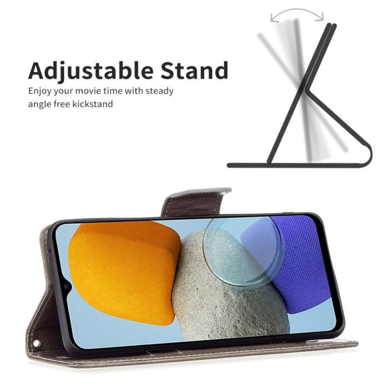 Capa Folio Para Samsung Galaxy M23 5G De Cordão Strappy Estampado Borboletas