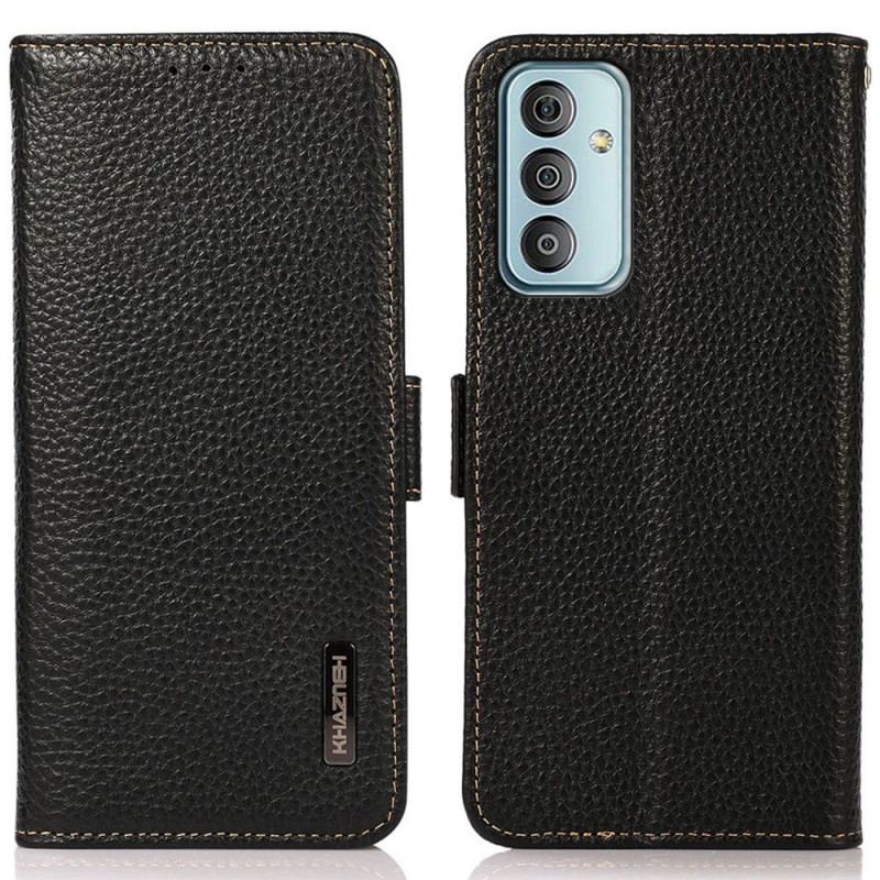 Capa Folio Para Samsung Galaxy M23 5G Couro De Lichia Khazneh Rfid