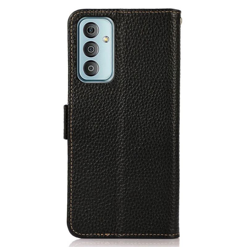 Capa Folio Para Samsung Galaxy M23 5G Couro De Lichia Khazneh Rfid