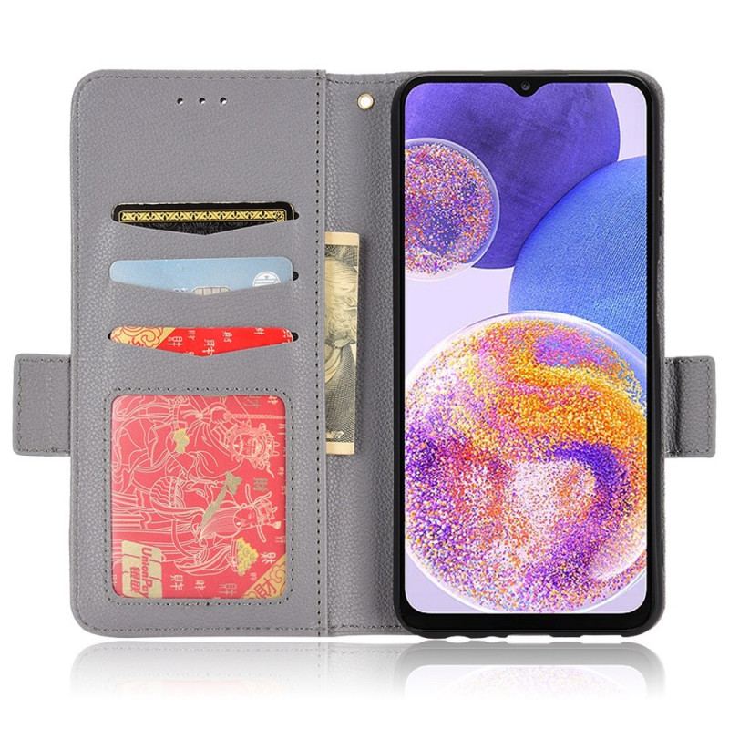 Capa Folio Para Samsung Galaxy M23 5G Estilo Couro Lichia