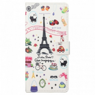 Capa Folio Para Samsung Galaxy M23 5G Eu Amo Paris